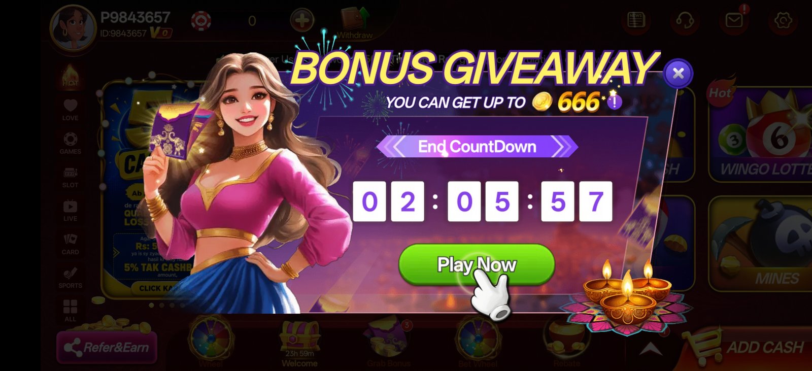 S9 Game bonus giveaway countdown event