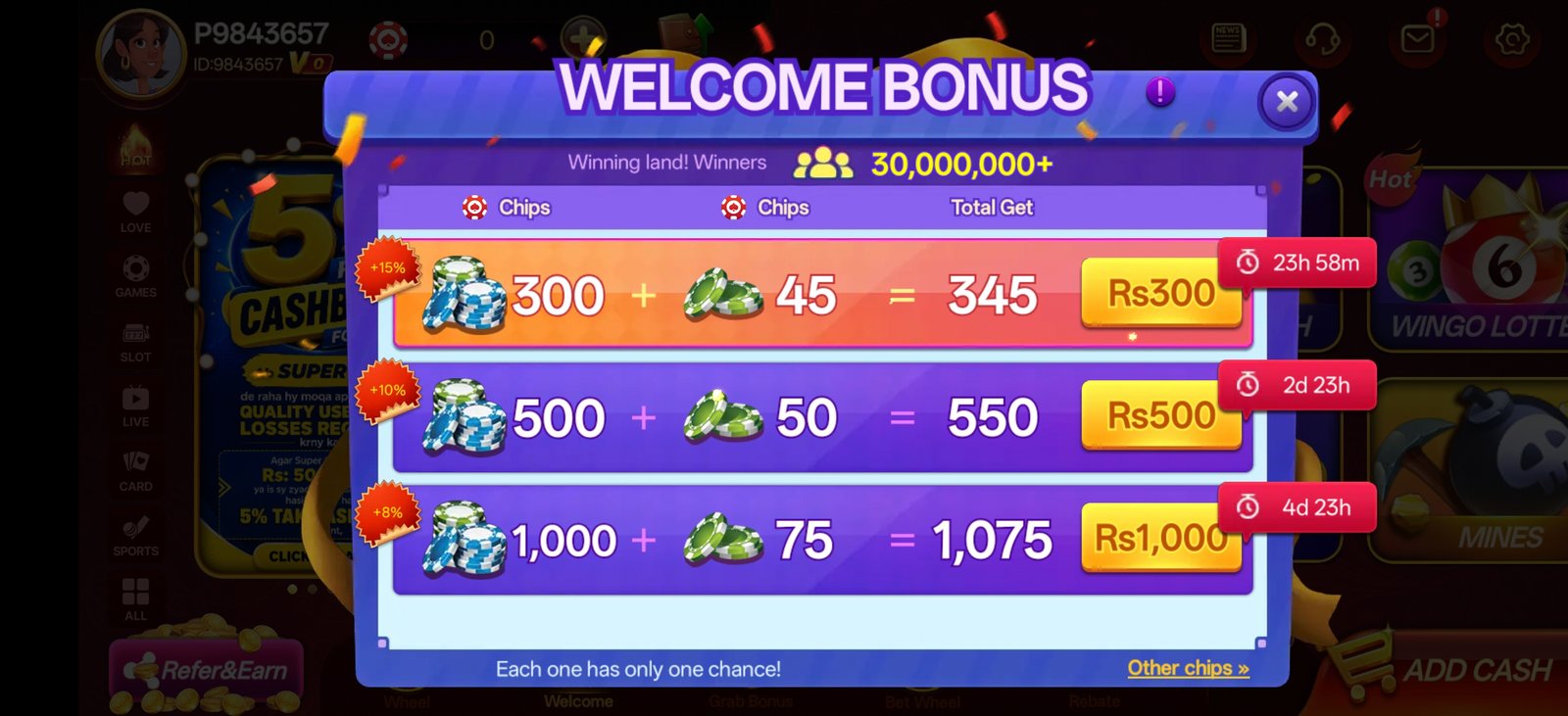 S9 Game promotions and event calendar
